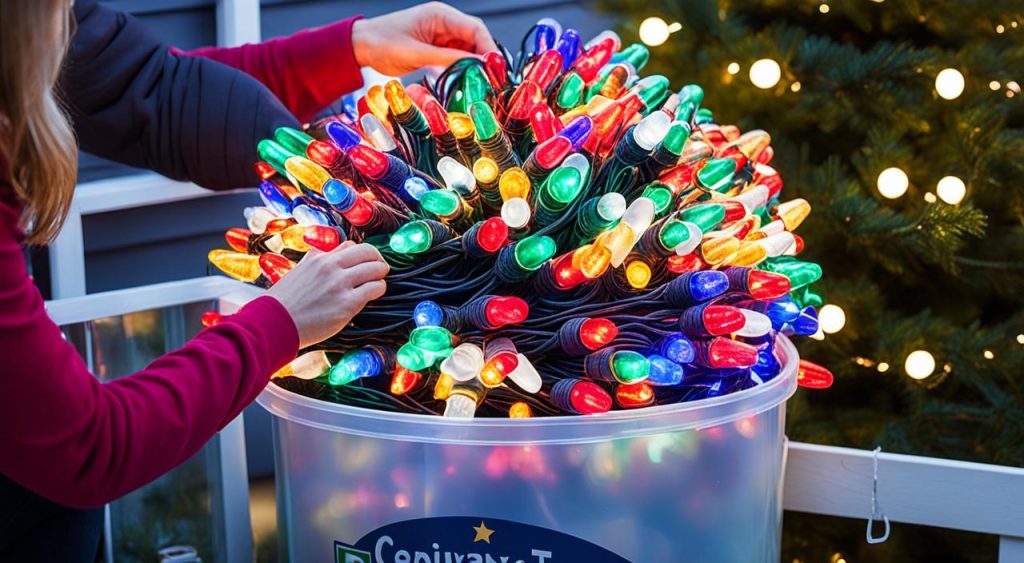 careful removal and storage of holiday lights